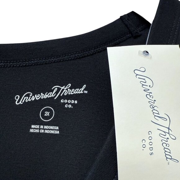 Universal Thread Sleeveless Top Womens Plus Size 2X Black V-Neck Tee Cotton NWT - Picture 4 of 7